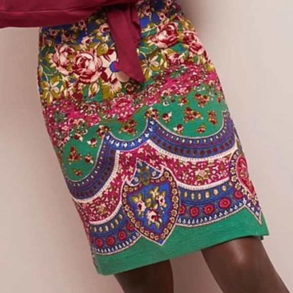 Anthropologie Maeve Sheffield Textured Skirt 0 - Picture 1 of 6